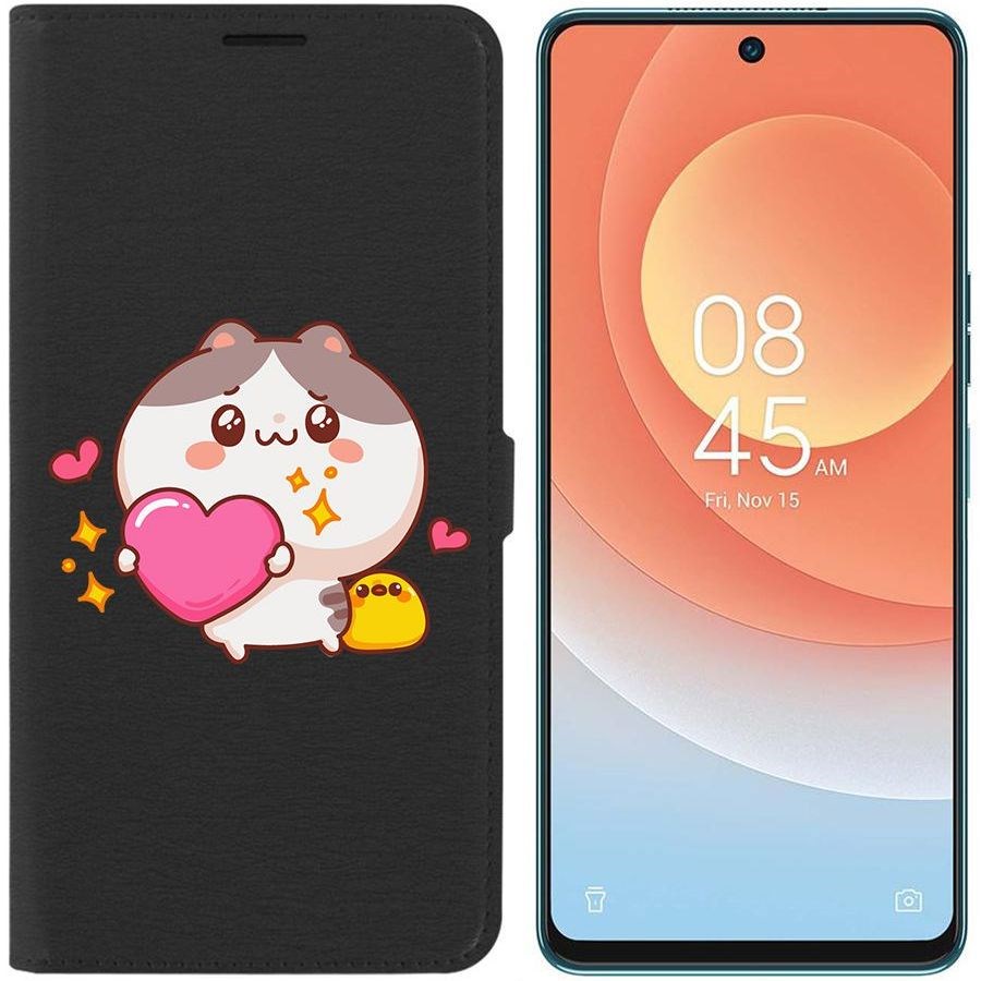 

Чехол-книжка Eco для Tecno Camon 19 Pro Сердце для тебя (черный)