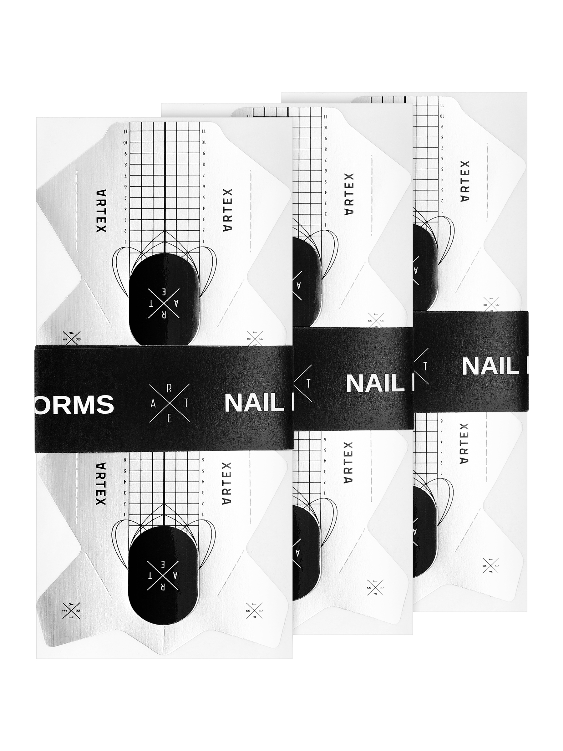 Набор бумажные формы ARTEX прямоугольные, 100 шт. х 3 уп. формы для наращивания ногтей patrisa nail миндалевидные многоразовые с разметкой 120 шт
