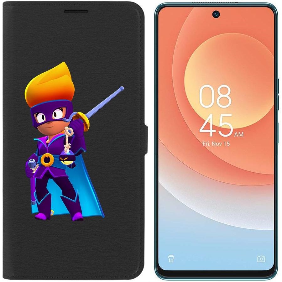 

Чехол-книжка Eco для Tecno Camon 19 Pro Brawl Stars-Амбер де Ла Вега (черный)