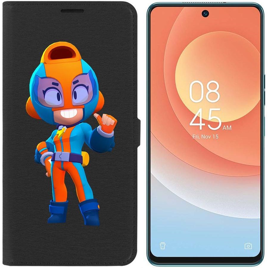 

Чехол-книжка Eco для Tecno Camon 19 Pro Brawl Stars-GT Макс (черный)