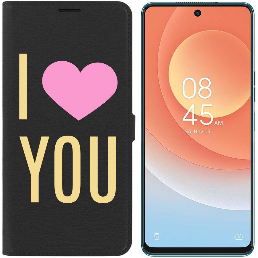 

Чехол-книжка Eco для Tecno Camon 19 Pro Я люблю тебя (черный)