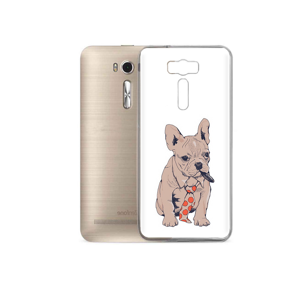 

Чехол MyPads Tocco для Asus ZenFone 2 Laser (ZE500KL) бульдог с сигарой, Прозрачный, Tocco