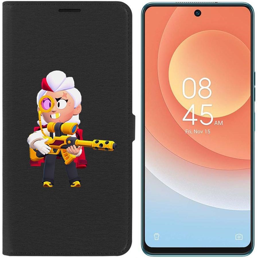 

Чехол-книжка Eco для Tecno Camon 19 Pro Brawl Stars-Белль Голдхэнд (черный)