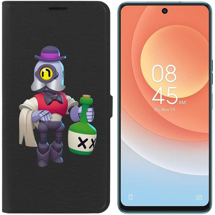 

Чехол-книжка Eco для Tecno Camon 19 Pro Brawl Stars-Барли (черный)