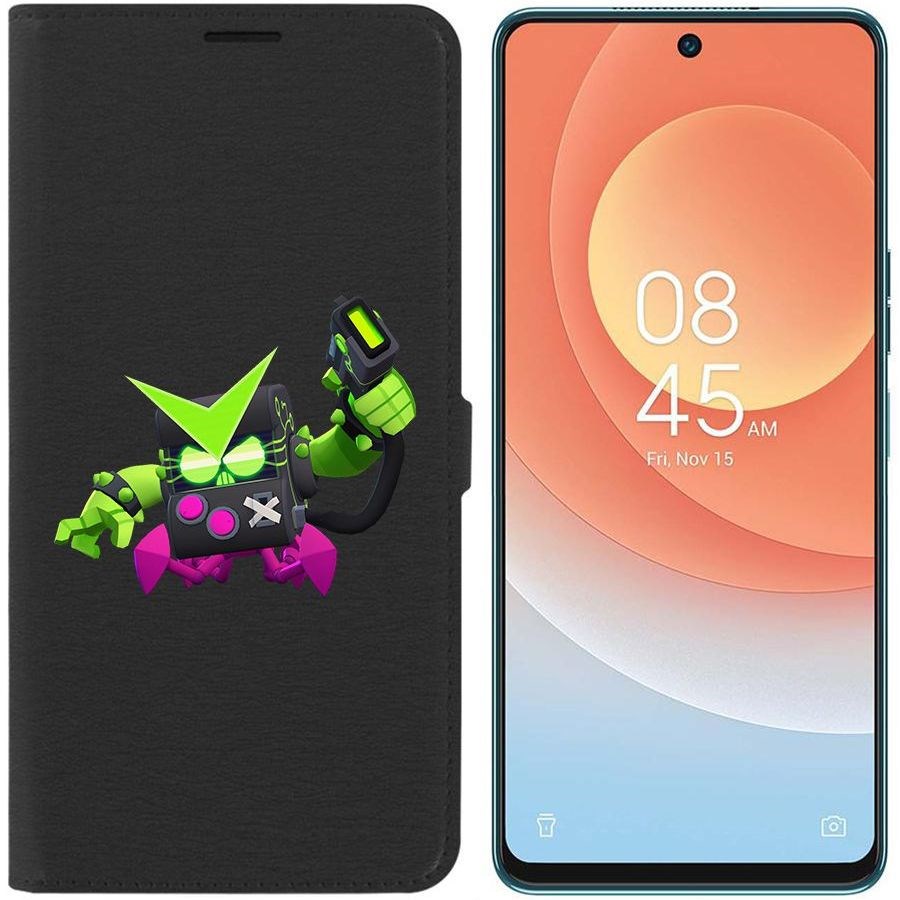 

Чехол-книжка Eco для Tecno Camon 19 Pro Brawl Stars-Вирус 8-БИТ (черный)