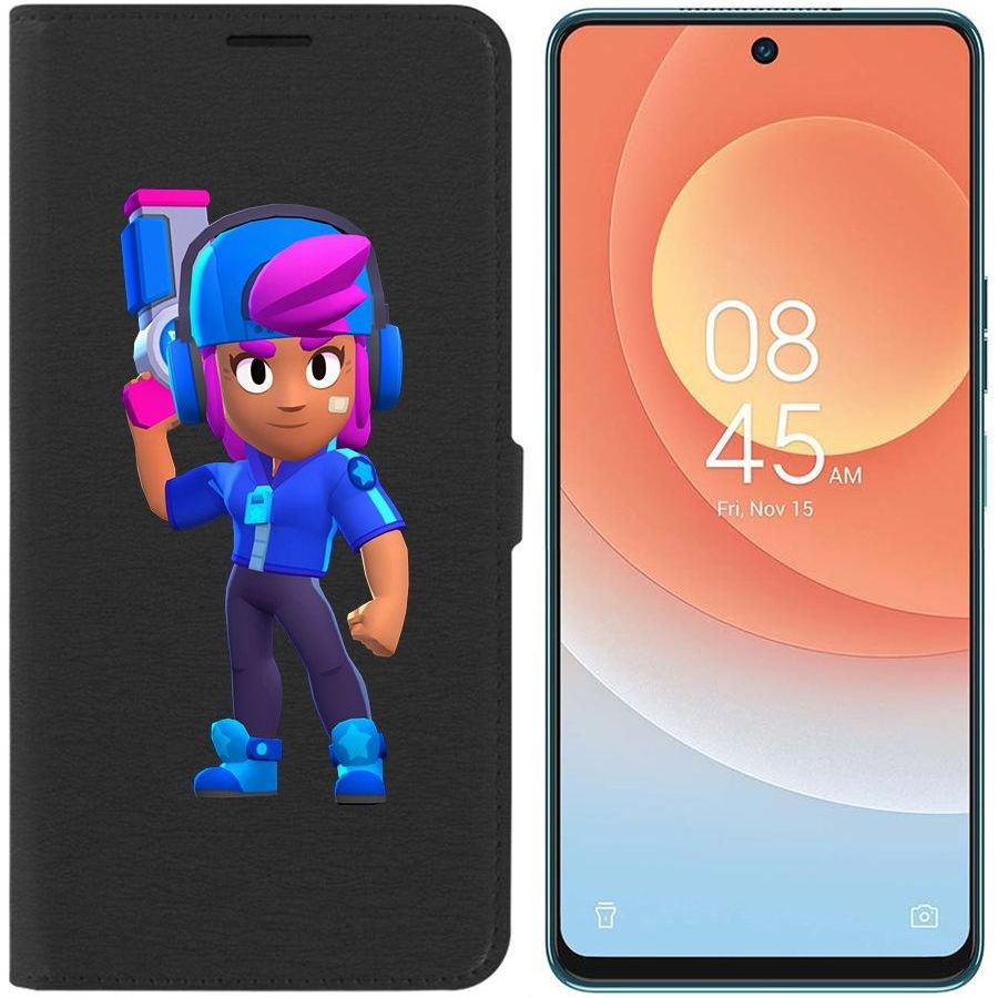 

Чехол-книжка Eco для Tecno Camon 19 Pro Brawl Stars-Звёздная Шелли (черный)