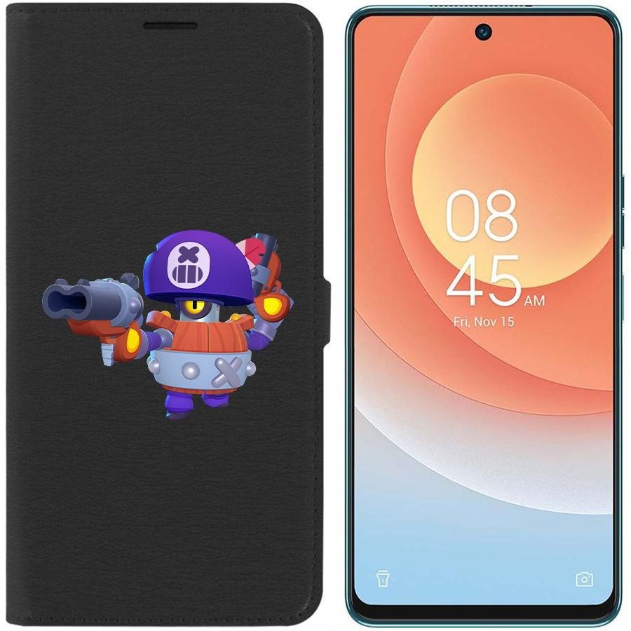 

Чехол-книжка Eco для Tecno Camon 19 Pro Brawl Stars-Дэррил (черный)
