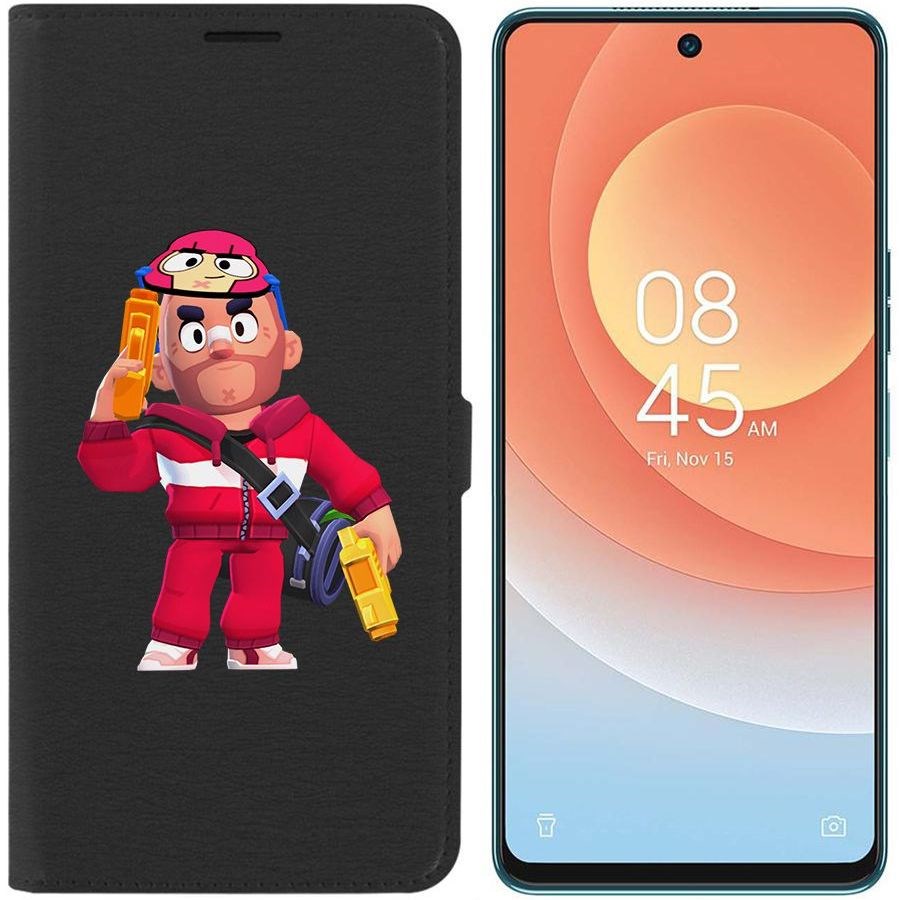 

Чехол-книжка Eco для Tecno Camon 19 Pro Brawl Stars-Красавчик Кольт (черный)