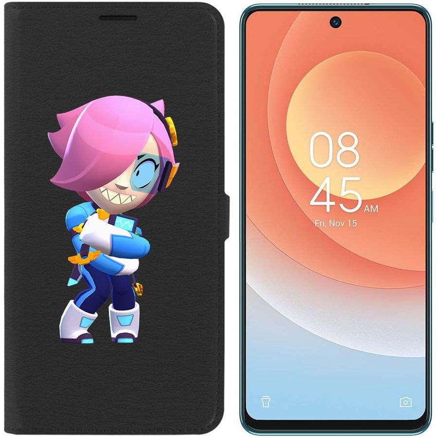 

Чехол-книжка Eco для Tecno Camon 19 Pro Brawl Stars-Колетт Навигатор (черный)