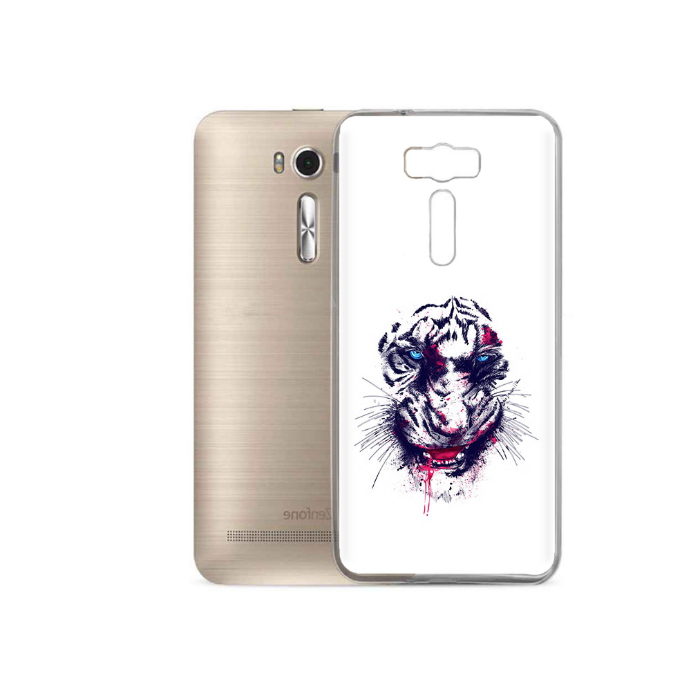 

Чехол MyPads Tocco для Asus ZenFone 2 Laser (ZE500KL) безумный тигр, Прозрачный, Tocco
