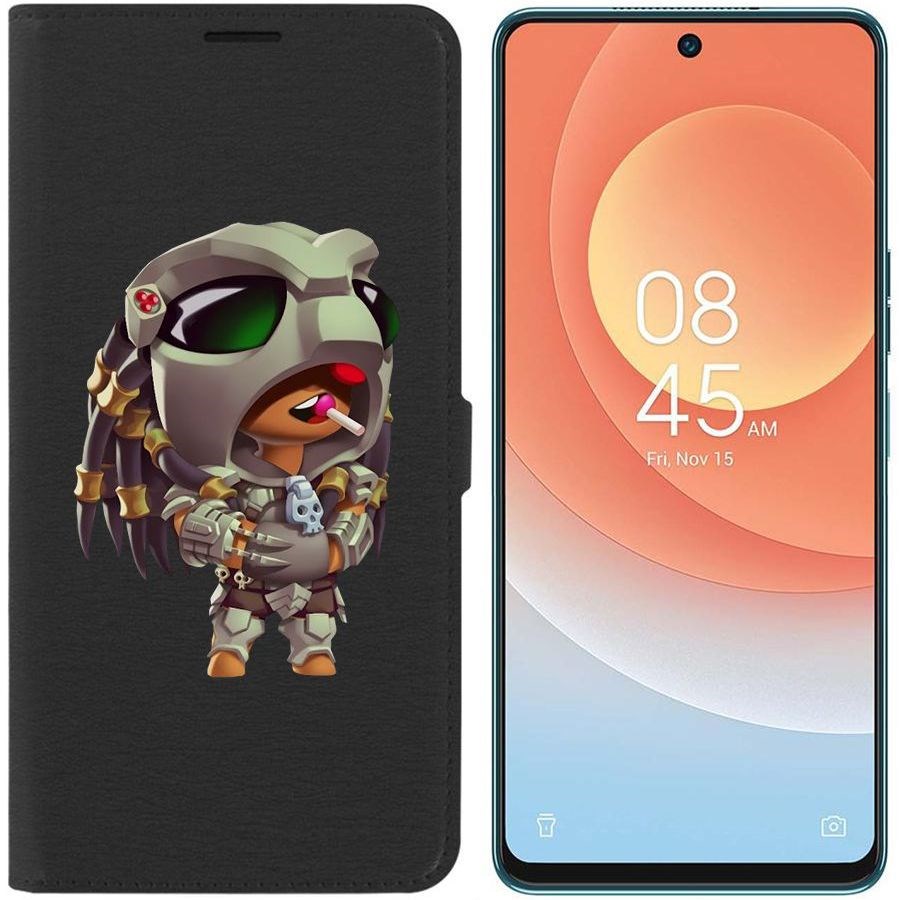 

Чехол-книжка Eco для Tecno Camon 19 Pro Brawl Stars-Леон Хищник (черный)