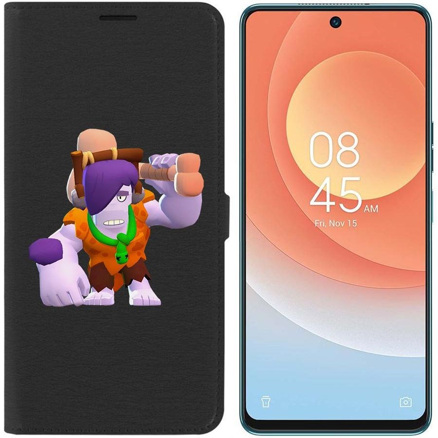 

Чехол-книжка Eco для Tecno Camon 19 Pro Brawl Stars-Пещерный Фрэнк (черный)