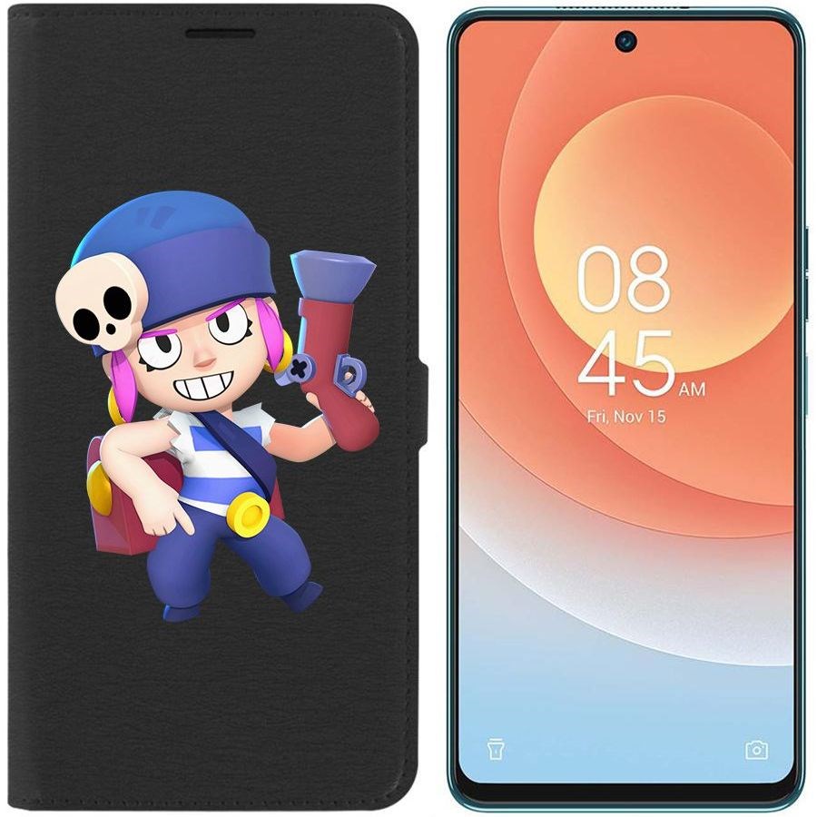 

Чехол-книжка Eco для Tecno Camon 19 Pro Brawl Stars-Пенни (черный)