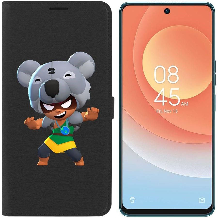 

Чехол-книжка Eco для Tecno Camon 19 Pro Brawl Stars-Нита Коала (черный)
