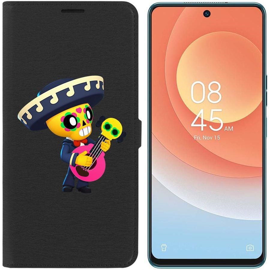

Чехол-книжка Eco для Tecno Camon 19 Pro Brawl Stars-Поко (черный)