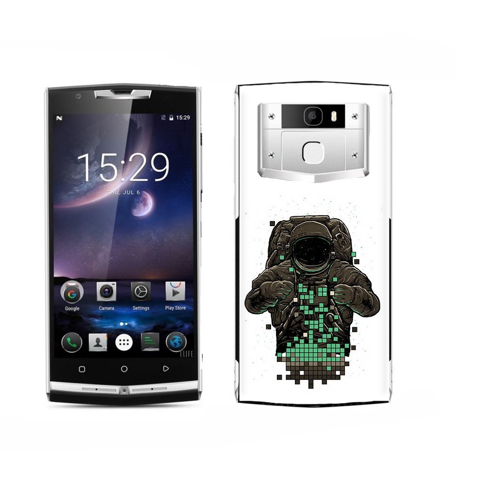 

Чехол MyPads Tocco для Oukitel K15 Plus космонавт с пикселями, Прозрачный, Tocco
