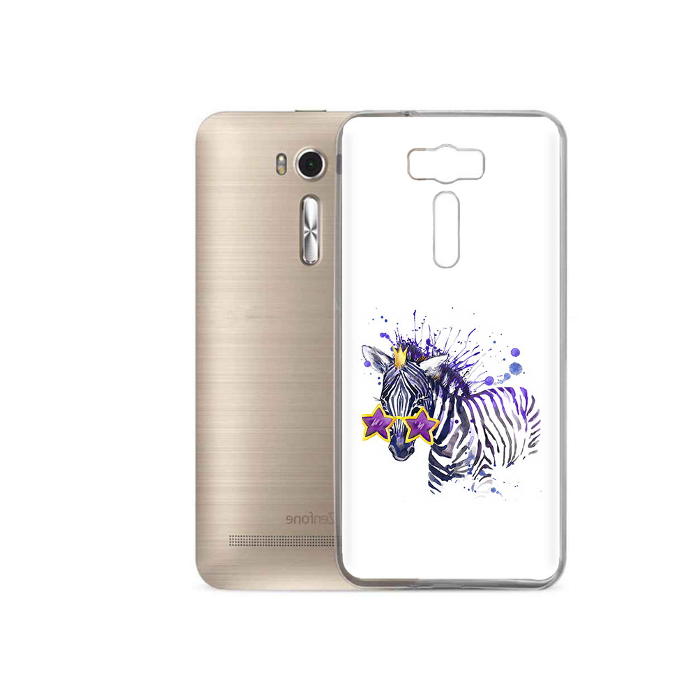 

Чехол MyPads Tocco для Asus ZenFone 2 Laser (ZE500KL) акварельная зебра, Прозрачный, Tocco