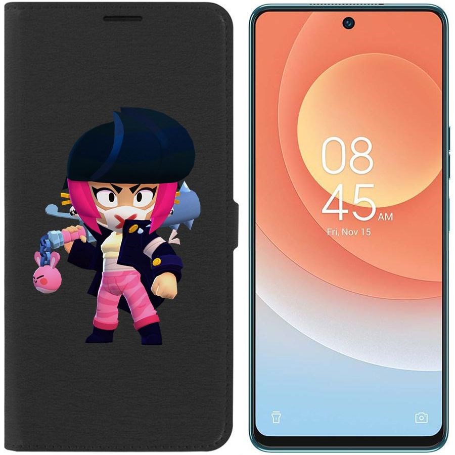 

Чехол-книжка Eco для Tecno Camon 19 Pro Brawl Stars-Ужасная Биби (черный)
