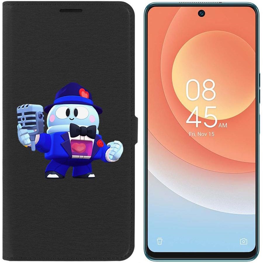

Чехол-книжка Eco для Tecno Camon 19 Pro Brawl Stars-Стильный Лу (черный)