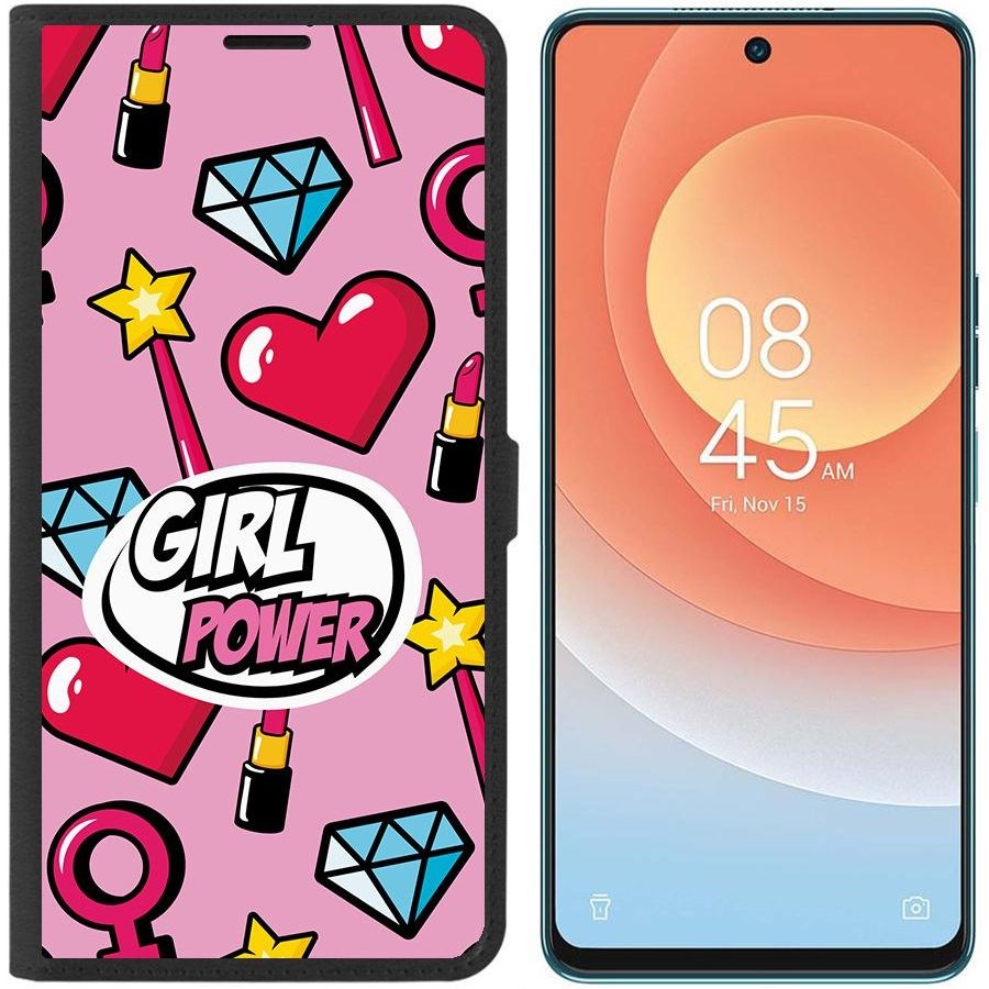 

Чехол-книжка Eco для Tecno Camon 19 Pro Girl Power (черный)