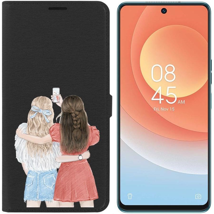 

Чехол-книжка Eco для Tecno Camon 19 Pro Лучшие подруги (черный)