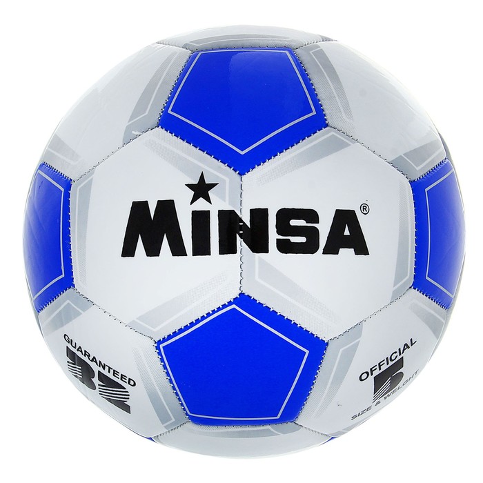 

Мяч футбольный MINSA Classic, ПВХ, машинна сшивка, 32 панели, размер 5, Белый;синий, 240372