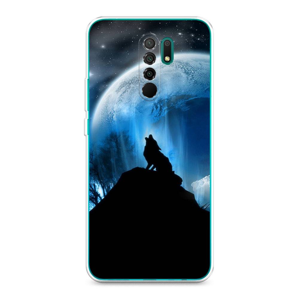 

Чехол на Xiaomi Redmi 9 "Волк 2", Синий;черный;белый, 38350-1