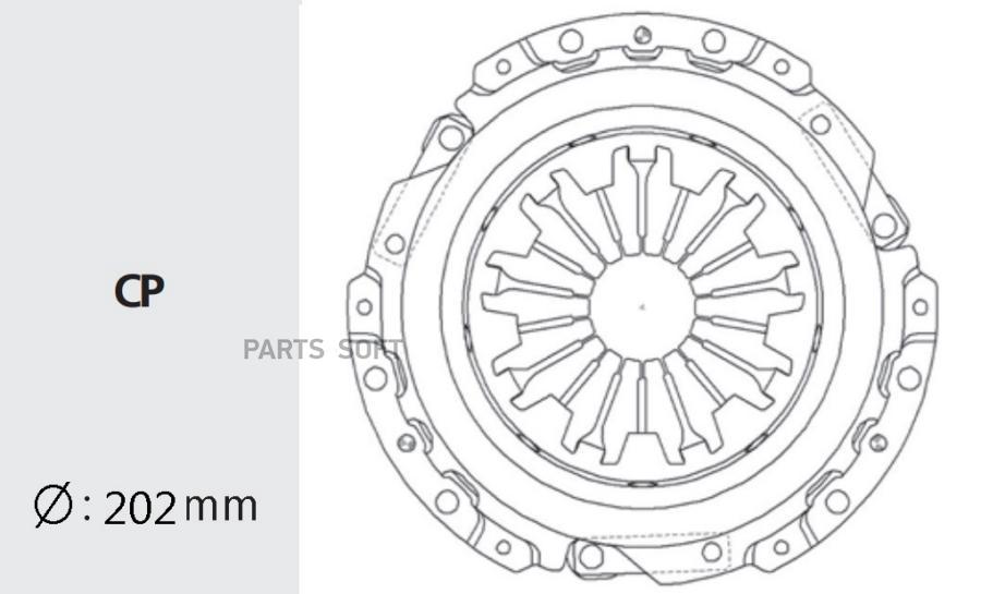 VALEO PHC Корзина сцепления MITSUBISHI Colt (95-) (1.5 1.6),Galant (88-) (1.8) (200мм) MTC