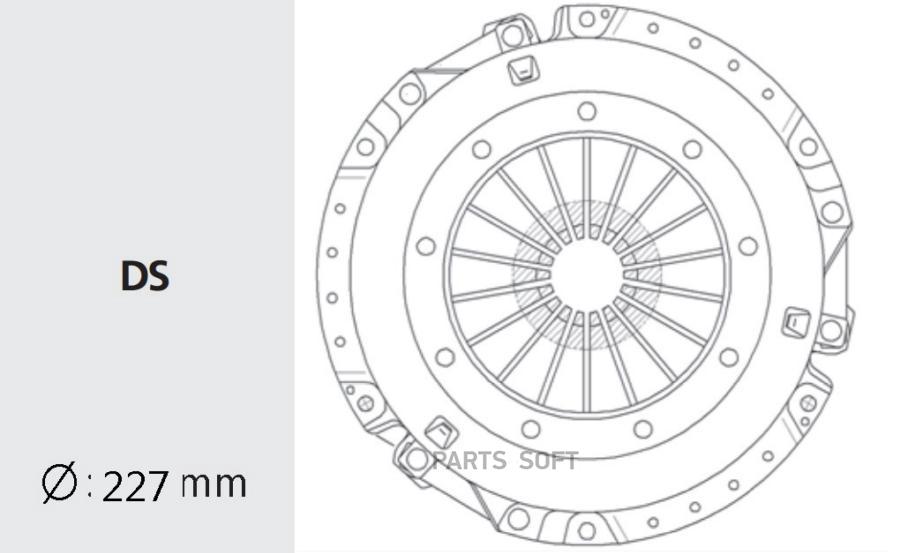 VALEO PHC Корзина сцепления HYUNDAI Terracan (01-) (225мм) (2.5 TCI) HDC65