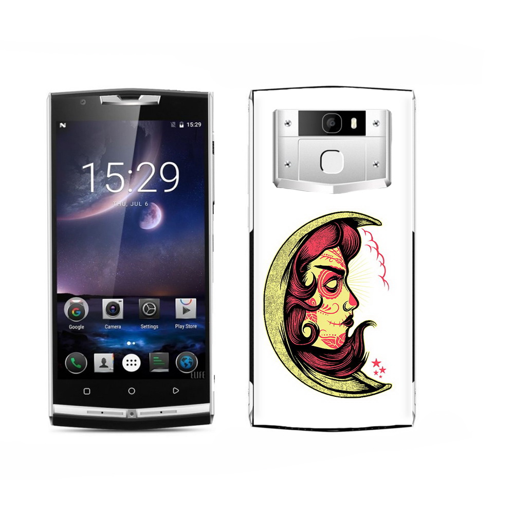 

Чехол MyPads Tocco для Oukitel K15 Plus желтый полумесяц с лицом девушки, Прозрачный, Tocco
