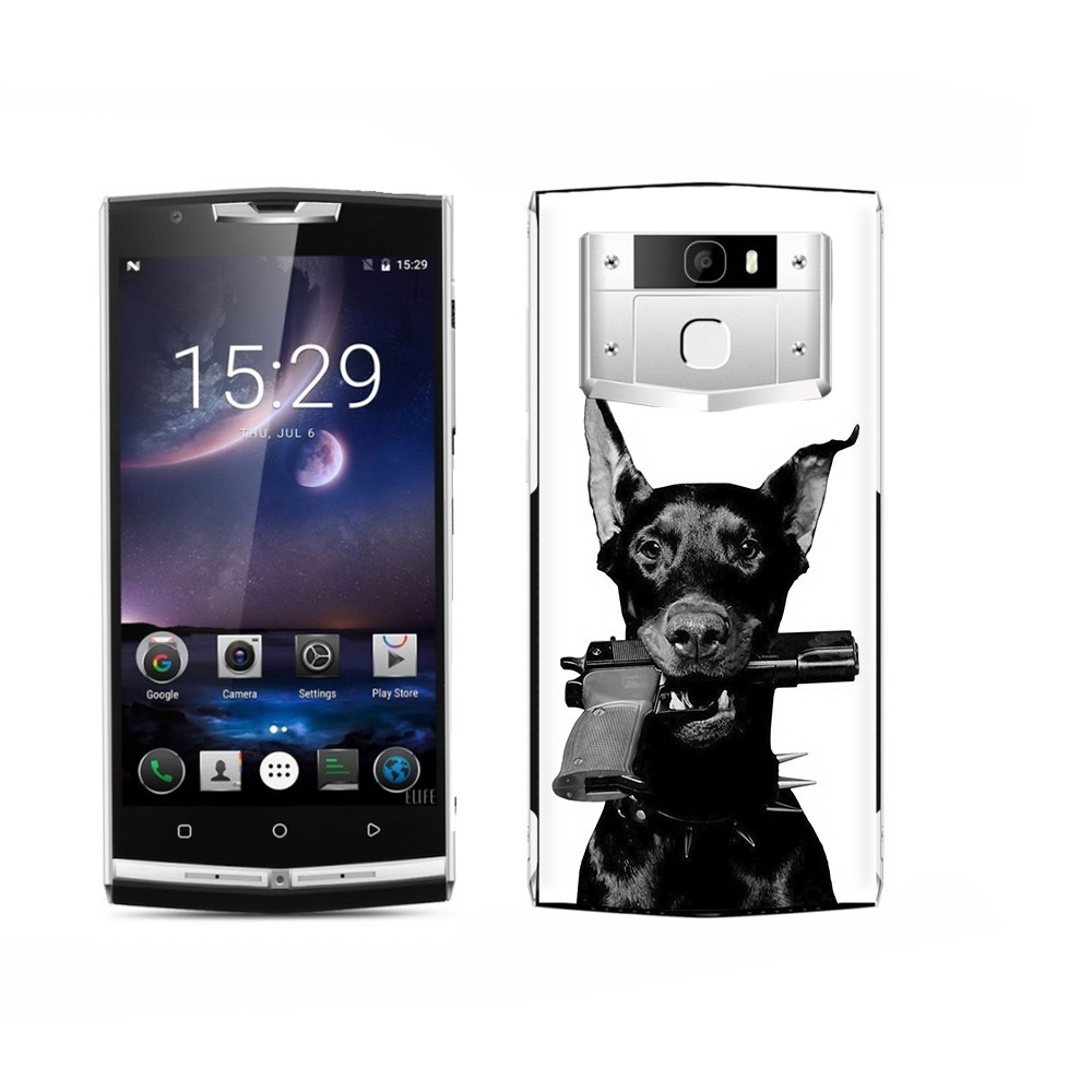 

Чехол MyPads Tocco для Oukitel K15 Plus доберман с пистолетом, Прозрачный, Tocco