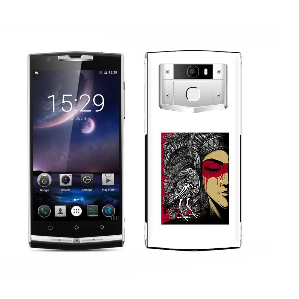 Чехол MyPads Tocco для Oukitel K15 Plus девушка с вороном в абстракции