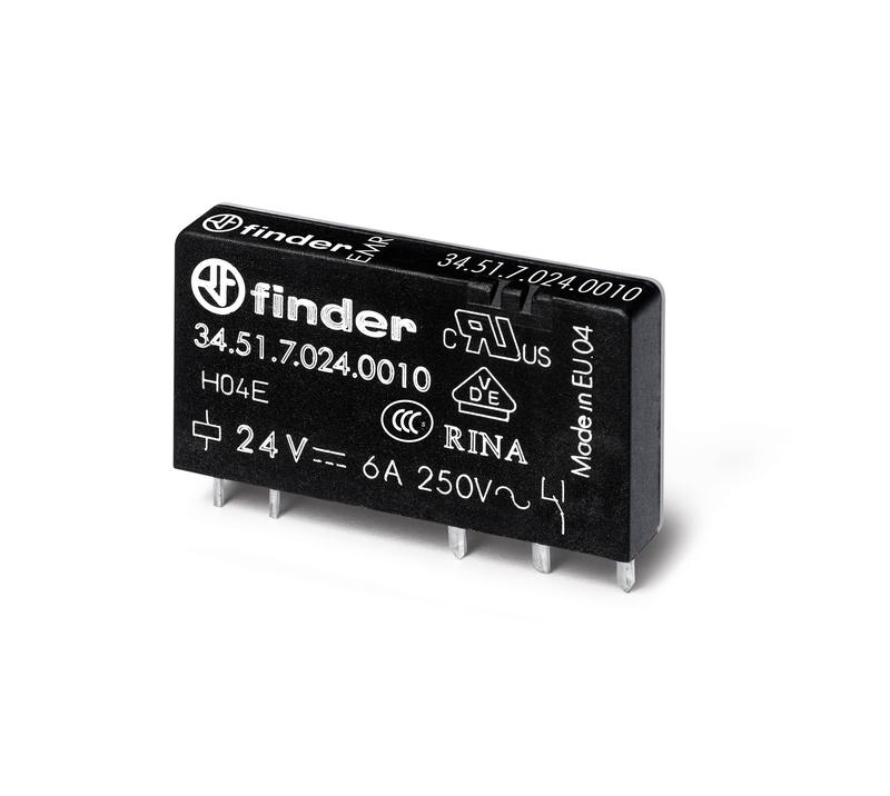 Реле ультратонкое 1CO 6А кат. 24В DC RTII FINDER 345170240010 ( 1шт. ) ультратонкое реле finder