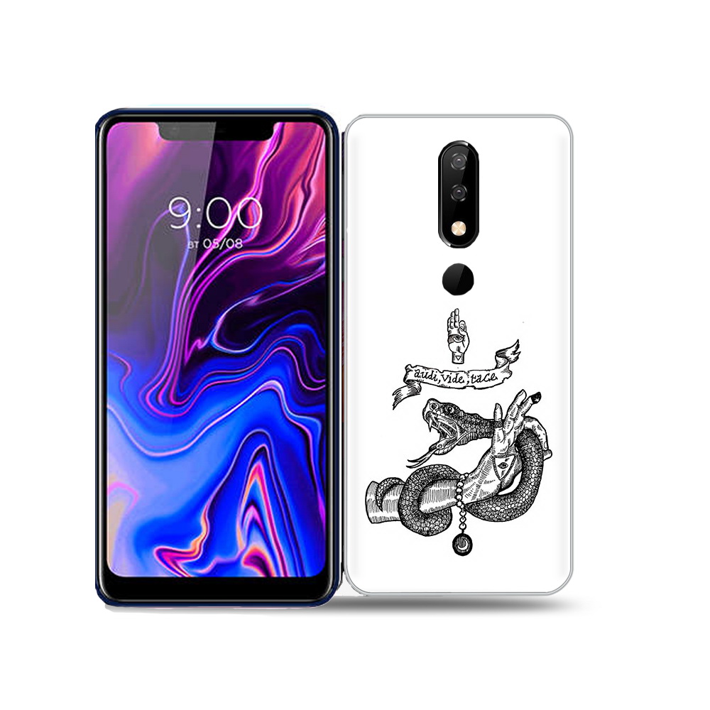 

Чехол MyPads Tocco для BQ 5732L змея на руке рисунок, Прозрачный, Tocco