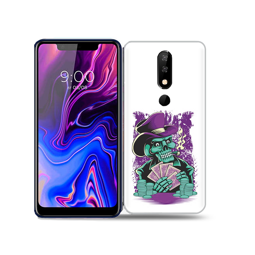

Чехол MyPads Tocco для BQ 5732L зеленый череп с картами, Прозрачный, Tocco