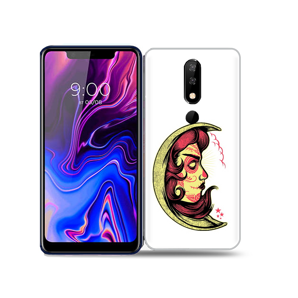 

Чехол MyPads Tocco для BQ 5732L желтый полумесяц с лицом девушки, Прозрачный, Tocco