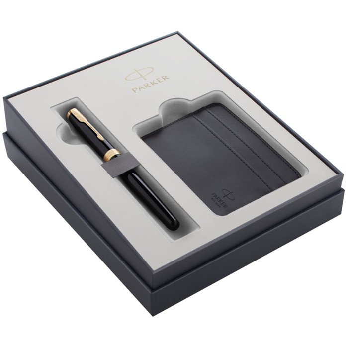 

Набор Parker 2020, ручка перьевая Parker Sonnet Core F530 Lacquer Deep Black GT M + чехол