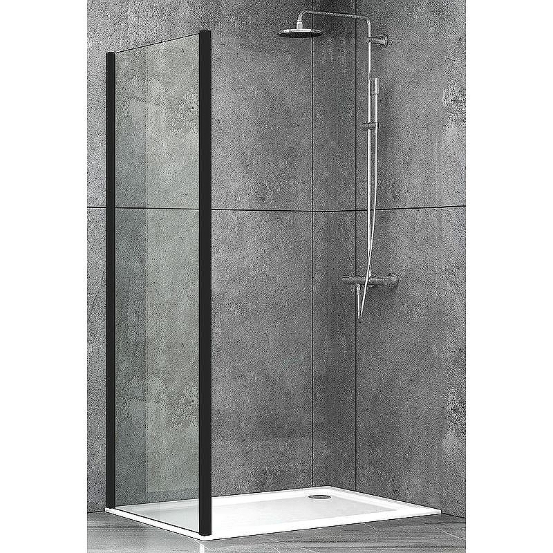 

Боковая стенка Abber S90B 90x190 профиль Черный стекло прозрачное