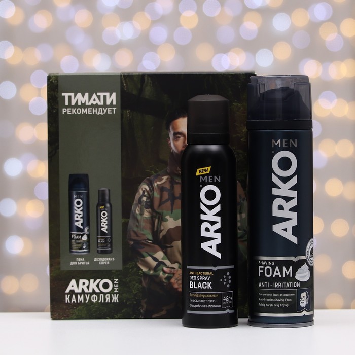 

Набор ARKO Anti-Irritation Пена 200мл + дезодорант Black 150 мл
