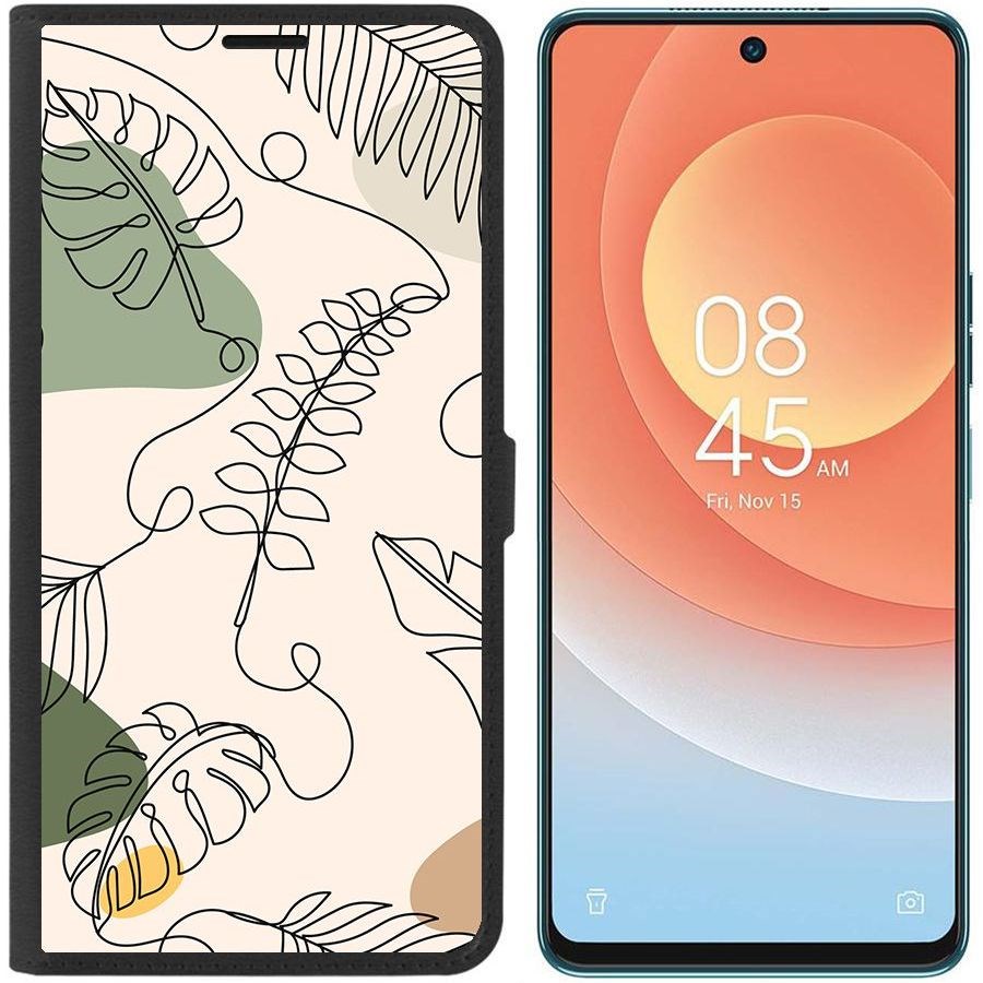 

Чехол-книжка Eco для Tecno Camon 19 Pro Линия весны (черный)
