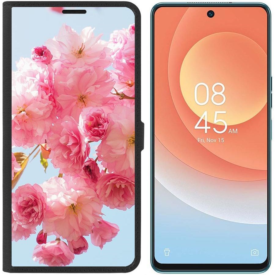 

Чехол-книжка Eco для Tecno Camon 19 Pro Сакура (черный)