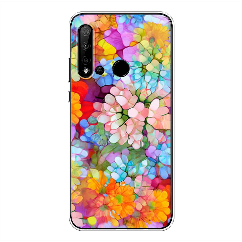 

Чехол на Huawei P20 Lite 2019 "Цветы витраж", Оранжевый;розовый;голубой, 69750-3