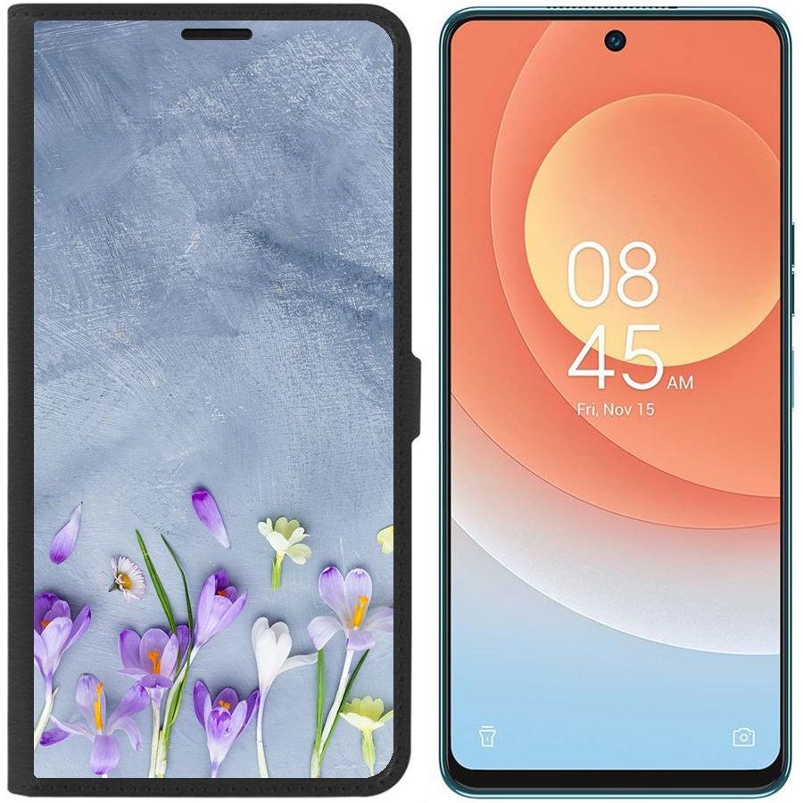 

Чехол-книжка Eco для Tecno Camon 19 Pro Цветочное настроение (черный)