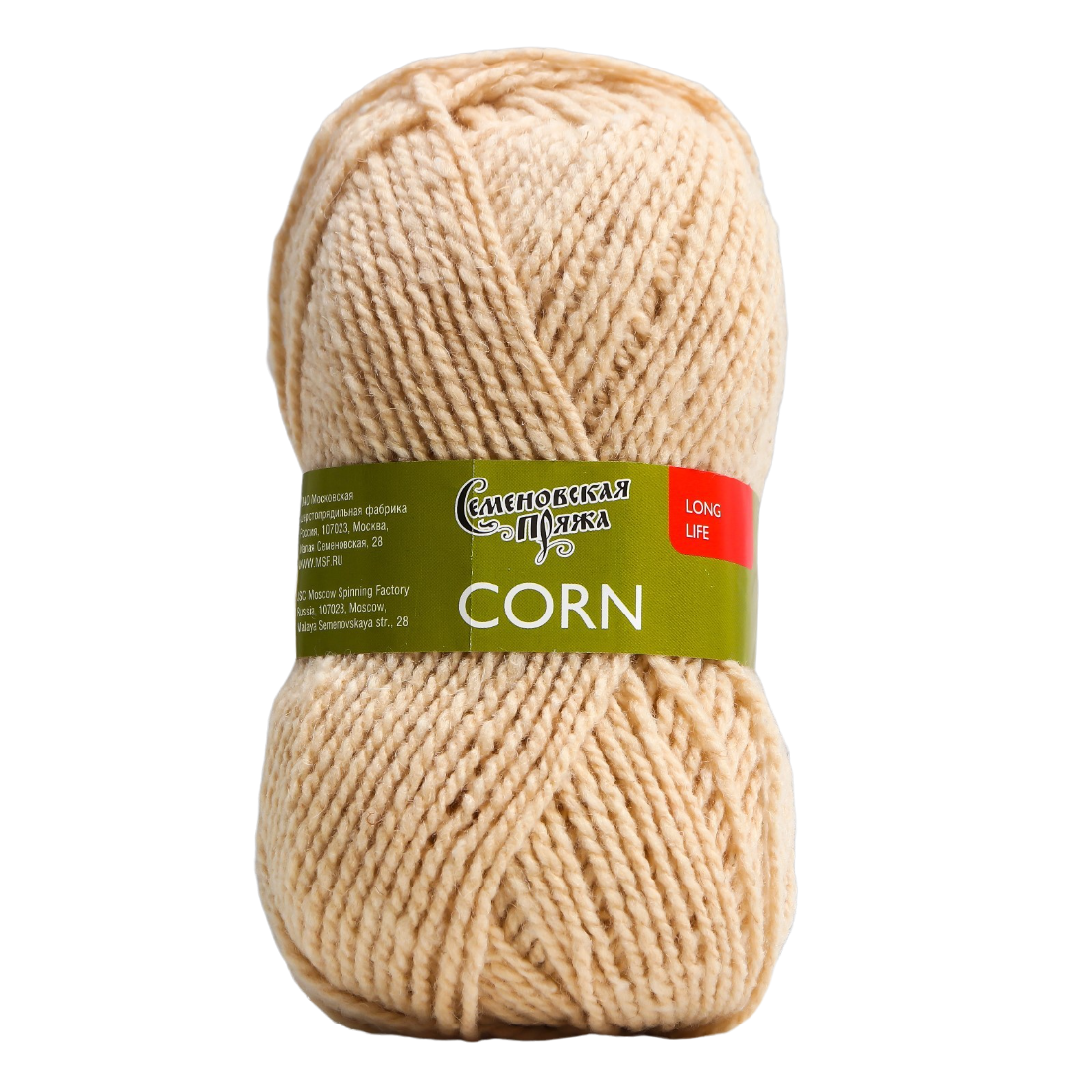 

Пряжа Корн (Corn) 50% акрил30% шерсть20% полиэстер 150м/100гр (св.пес. 386), Бежевый
