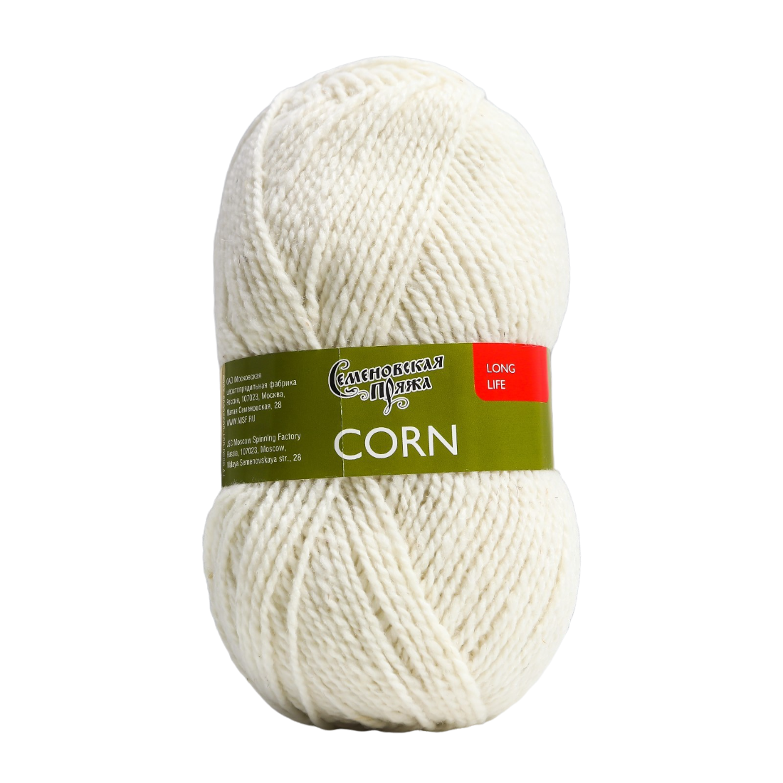 

Пряжа Корн (Corn) 50% акрил30% шерсть20% полиэстер 150м/100гр (суровый 25), Белый