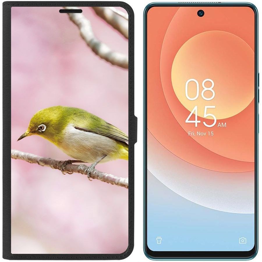 

Чехол-книжка Eco для Tecno Camon 19 Pro Японская белоглазка (черный)