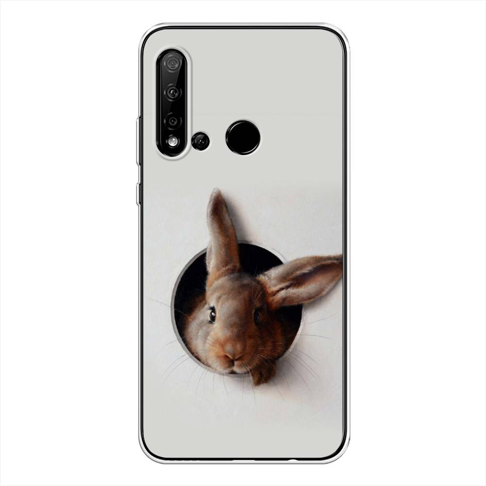 

Чехол на Huawei P20 Lite 2019 "Любопытный кролик", Серый;коричневый, 69750-1
