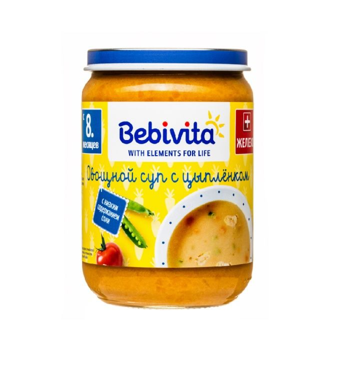 Суп Bebivita Овощной с цыпленком с 8 мес. 190 г