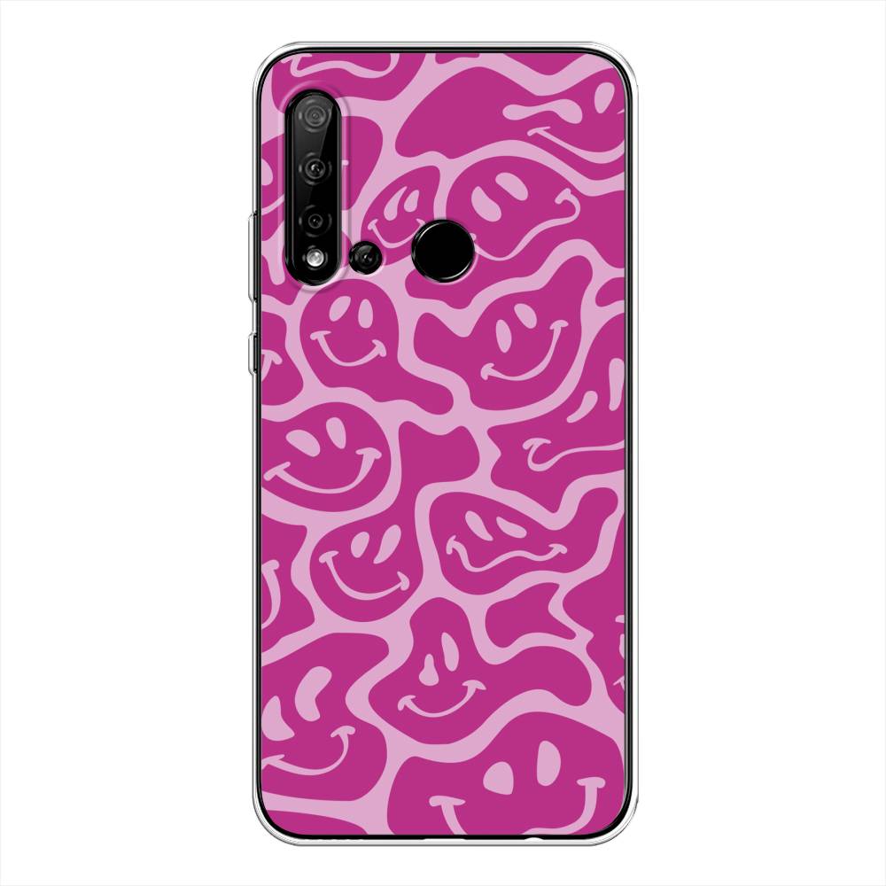 

Чехол на Huawei P20 Lite 2019 "Расплывчатые смайлики розовые", Фиолетовый, 69750-6