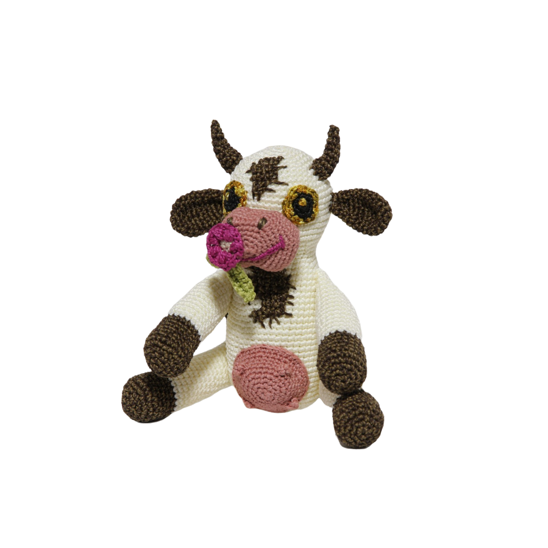 фото Набор для вязания игрушки корова бурёнка 17х15 см ламаурал